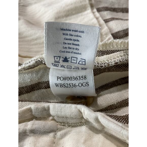 Faherty Relaxed Cocoa Grove Stripe Sun Strider Size M Pants - Picture 6 of 6